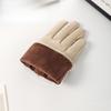 Winter Warm Pu Leather Gloves Women Cute Thick Outdoor Cycling Driving Windproof Cold-Proof Gloves Touchscreen Gloves