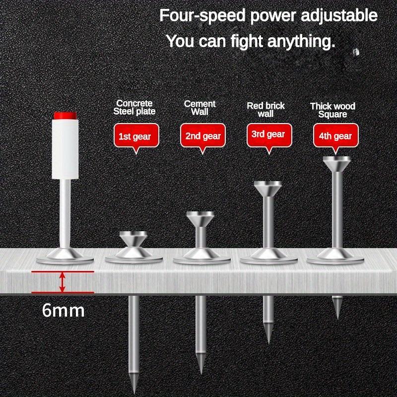 Concrete Nail Gun With 100 Nails - 7.3mm Steel Nails For Wall & Ceiling Fixing