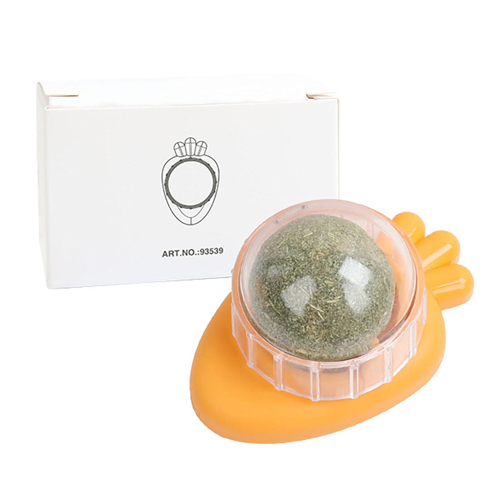 

Catnip Ball Toy with Plastic Holder for Interactive Play Durable Pet Toy Suitable for Indoor Cats Safe and Non-Toxic Material One Size