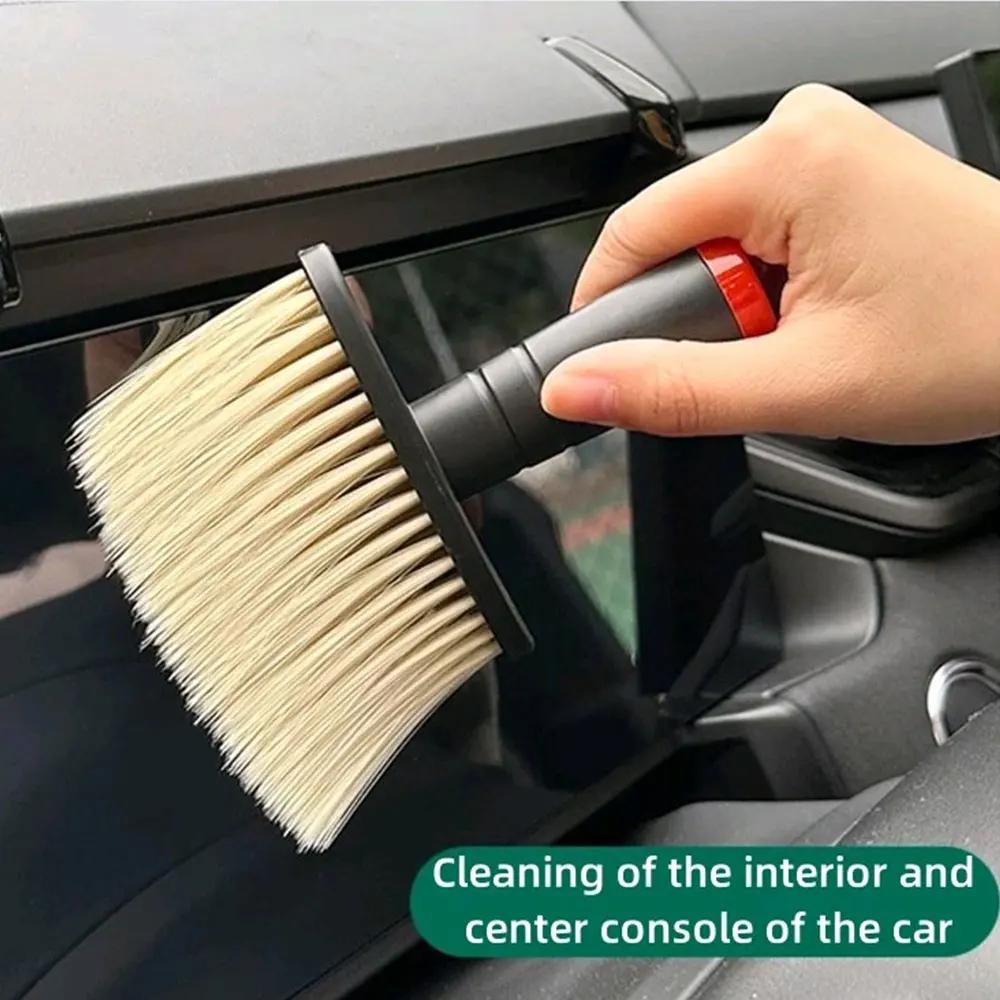 1Pc Car Wash Brush Dust Remover Car Air Conditioner Outlet Dust Removal Brush Soft Bristles Brushes Universal Car Cleaning Tools
