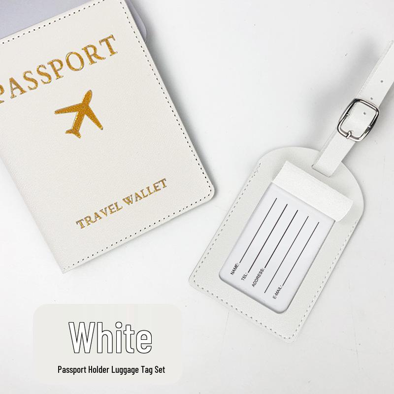 PU Leather Passport and Luggage Tag Set