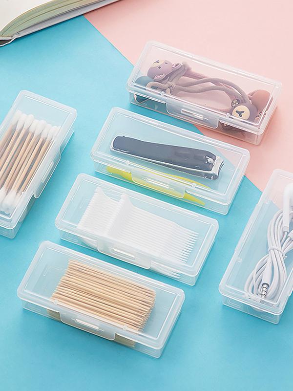 Cotton Swab Holder Desktop Dustproof Storage Box Dispenser Clear Makeup Storage Organizer Bathroom Accessories