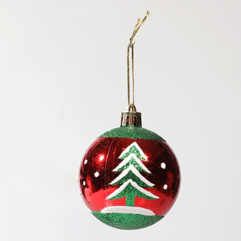 6Pcs Durable Plastic Christmas Ball Set 10 Colors 6cm Xmas Ornament Ball Suspensable Christmas Tree Balls Storefront