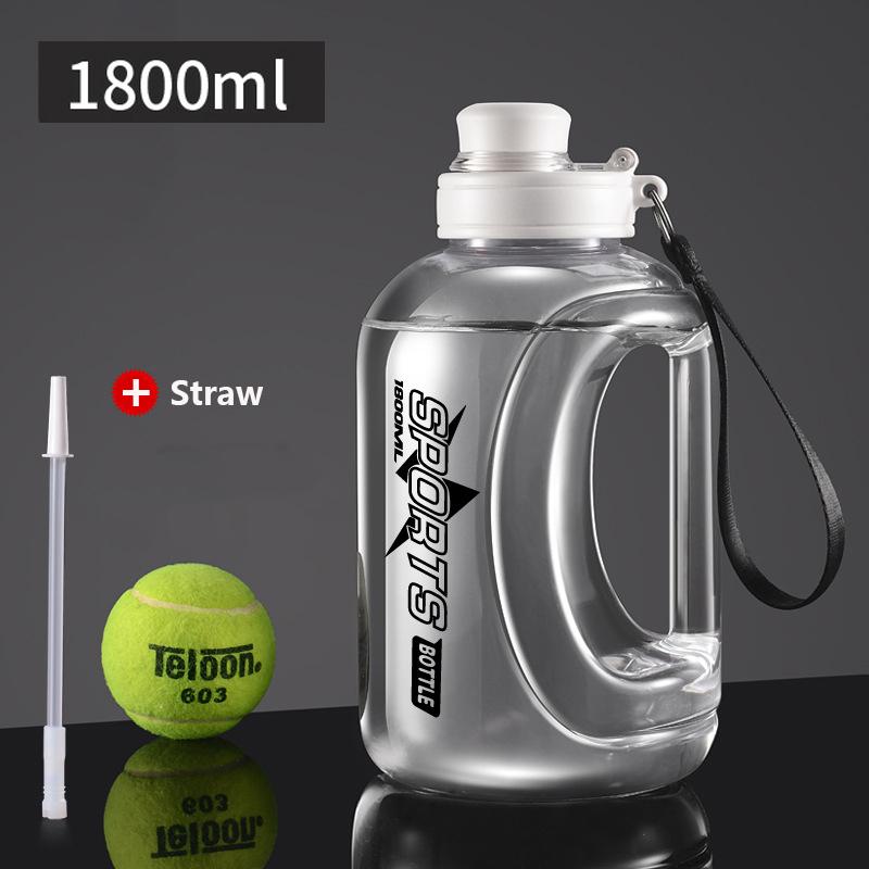 Large Capacity Water Bottle with Straw  & Strap Portable Handle BPA Free Eco-Friendly Perfect for Outdoor Sports and Fitness