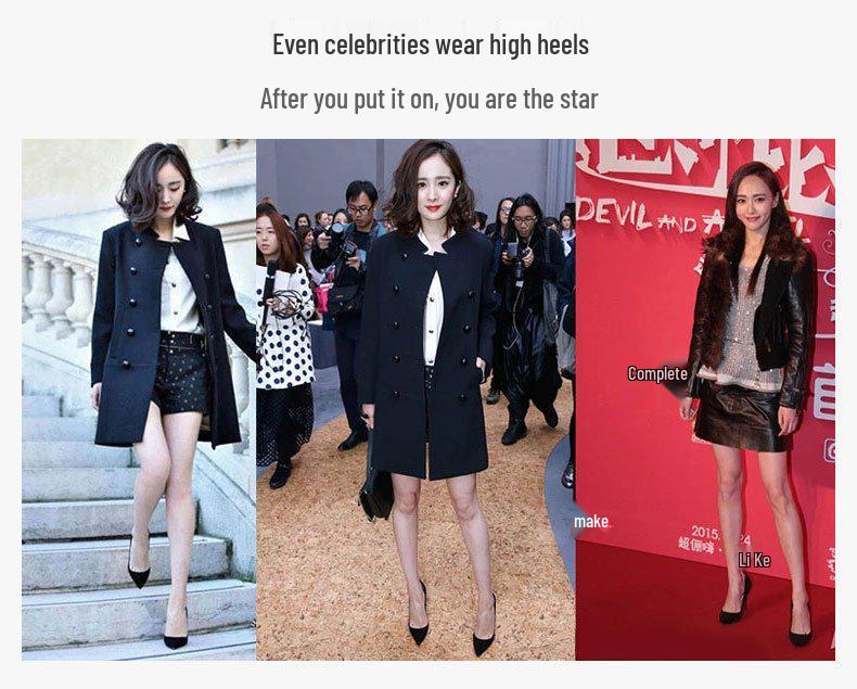 Damen-Stilettos aus Wildleder in Übergröße - Schwarze Spitze, Frühjahrs-/Herbstkollektion