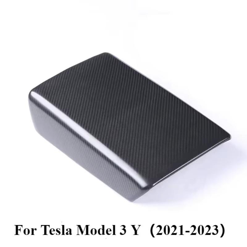 For Tesla Model 3 Y Accessories Armrest Protector Box 3K 240G Real Carbon Fiber Cover Center Console Panel Pad Model3 Highland