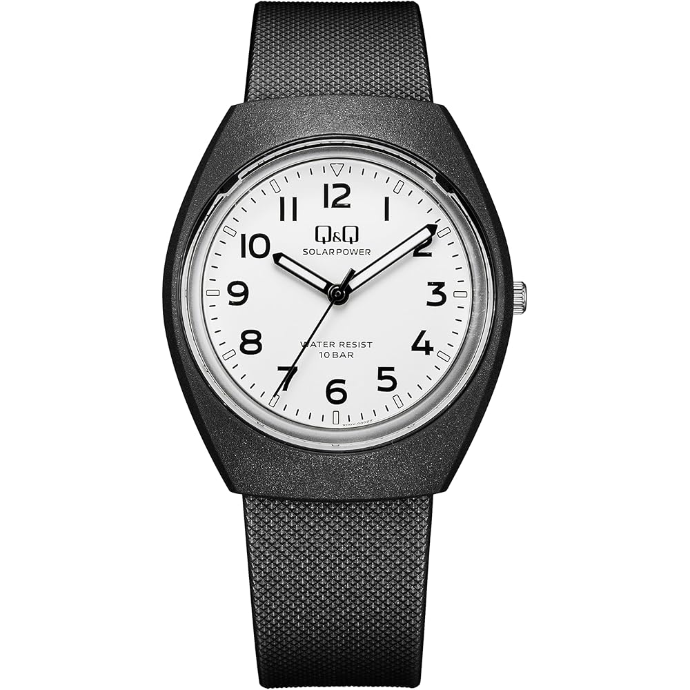 Citizen Q&Q Solar Analog Watch 10 ATM Water Resistant Lightweight Black White E11A-001VK