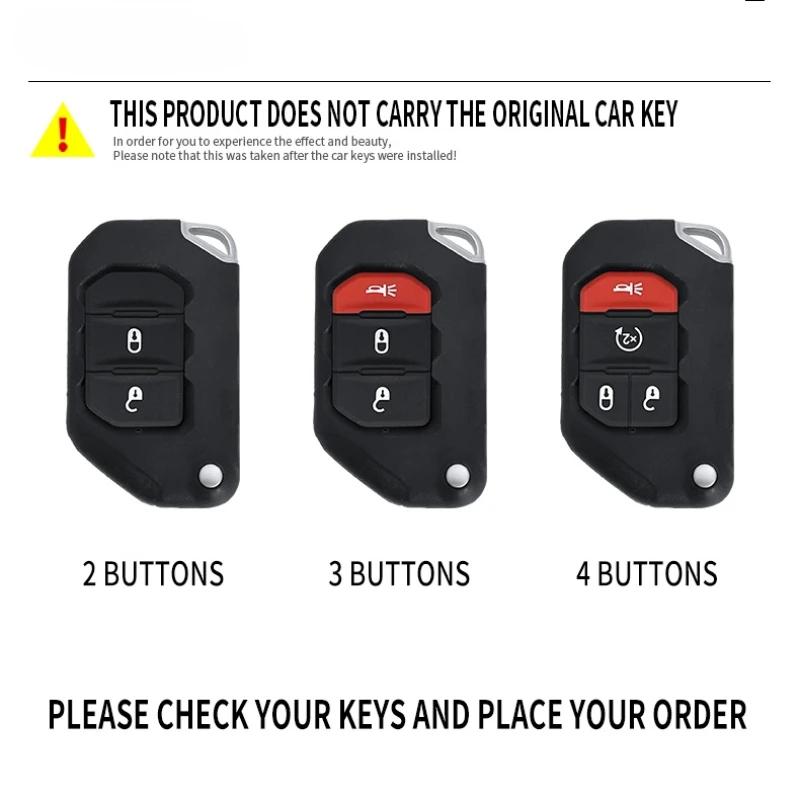 Car Key Case Fob Cover For Jeep Wrangler Gladiator Jl Jlu Rubicon Sahara Jlu Jt - Accessories