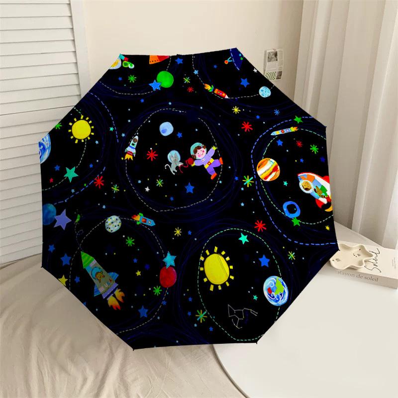 

1PC space planet Umbrella-8-Rib Reinforced, Automatic Open, Lightweight & Durable, Cute Fashion Accessory for Outdoor-P100