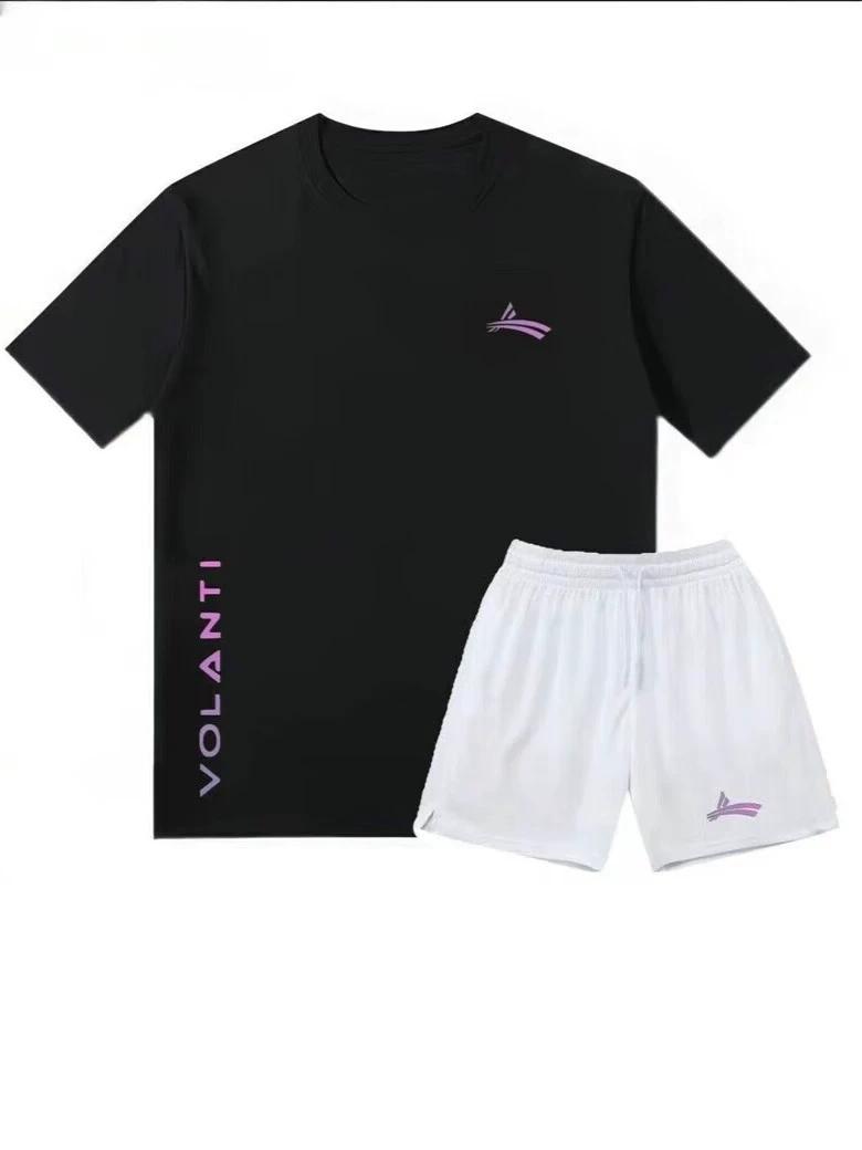 Volan Track and Field Sports Suit Quick-Drying Breathable Running Fitness Track and Field Sports Training Short-Sleeved Shorts for Men 2XL