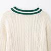 2025 Spring Women's Casual Loose V-Neck Knitwear with Eight-Strand Braid Design