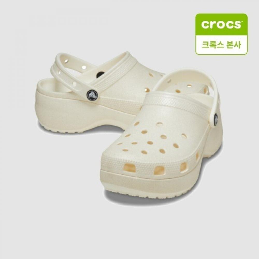 

CrocS Women S ShoeS claSSic Platform Glitter Clog Chalk 207241 0wv choke/w5(220mm)