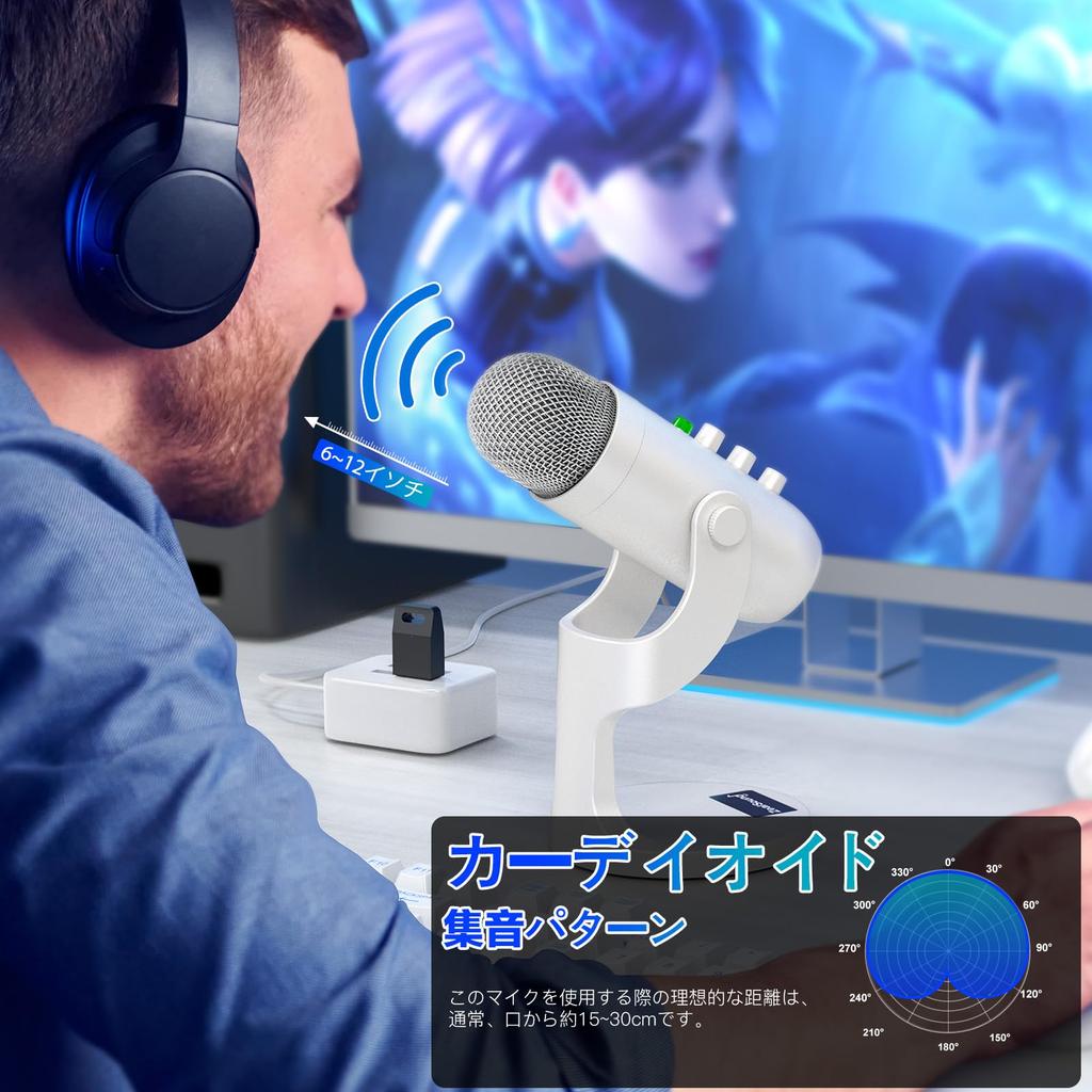 ZealSound Wireless USB Desktop Condenser Noise Monitoring Compatible with for Web and Podcasts Microphone, 2.4GHz Connection, Microphone, Reduction,