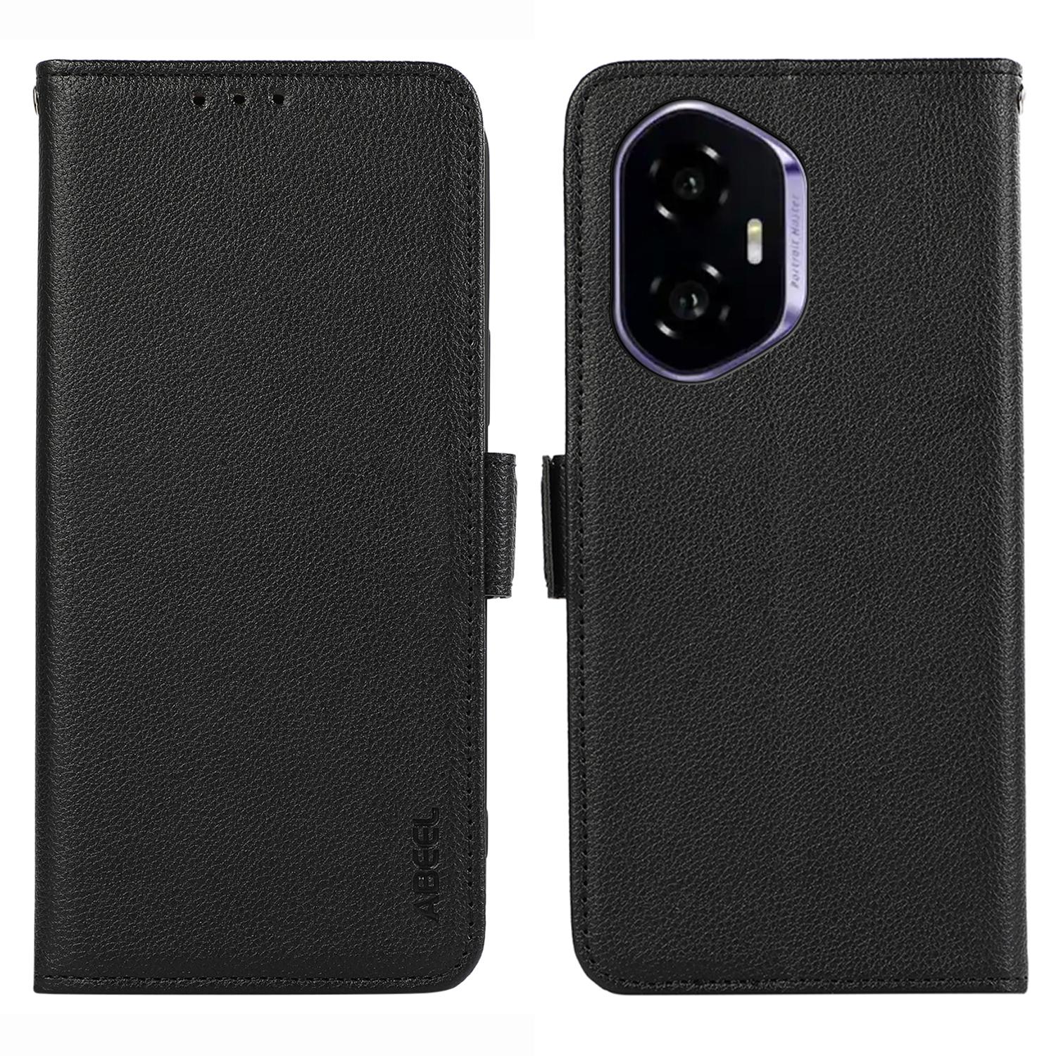 

ABEEL For Honor 400 Case Litchi Texture Leather RFID Blocking Phone Cover Black