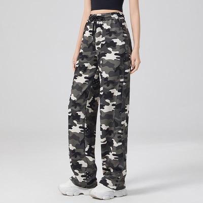 Women's Autumn Camouflage High-Waist Loose Cargo Sweatpants