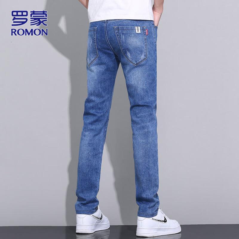 ROMON Men's Slim Straight Casual Jeans