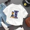 PAW Patrol Child Short Sleeve T-shirt Cartoon Chase A-Z Print Cotton Tees Girls Summer Casual Round Neck Tops Kids Birthday Gift