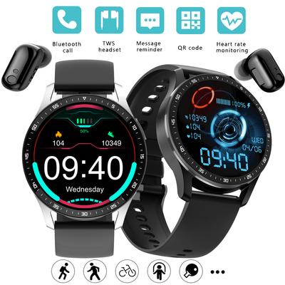 X7 Men Bluetooth Headset Watch 2 In 1 360*360 Hd Full Touch Screen Smartwatch Heart Rate Testing Music Smart Watch
