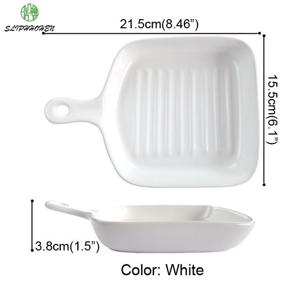Nordic Matte Square Ceramic Baking Tray Domestic Baked Rice Bowl Microwave Oven Baking Dish Tableware Dinner Plate