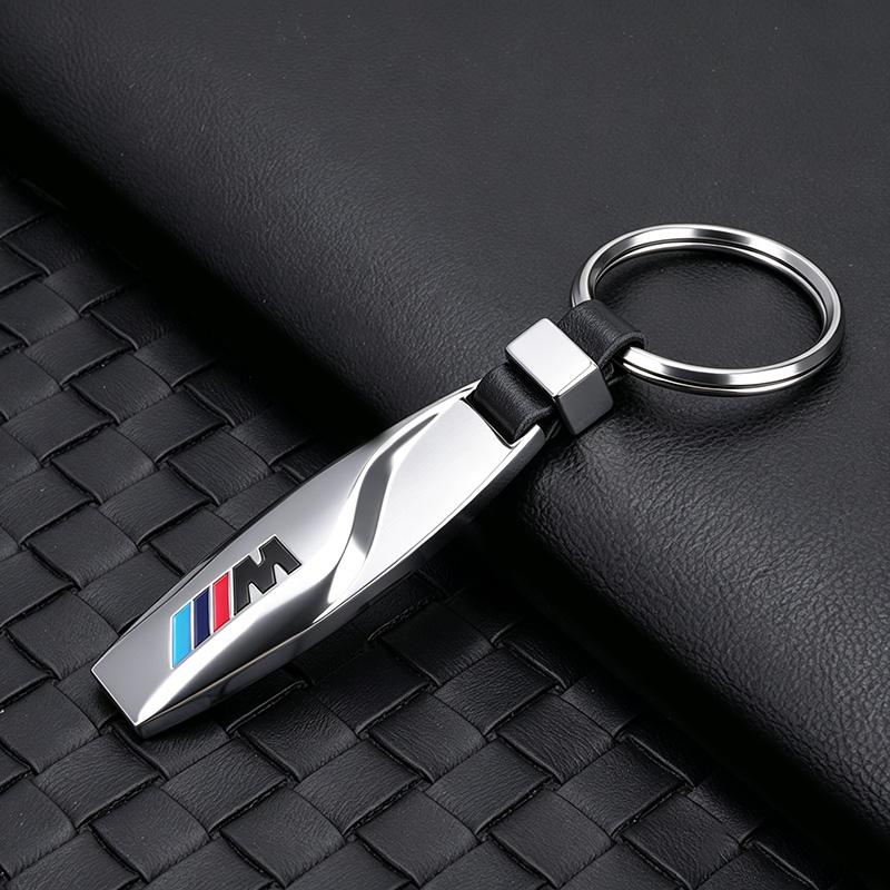 1Pcs Metal/Leather Keychain Hand-Woven Key Rope Key Ring Auto Emblem Accessories For BMW E90 E87 F30 E60 F01 F02 G20 X1 X3 X4 X5 rvsh75