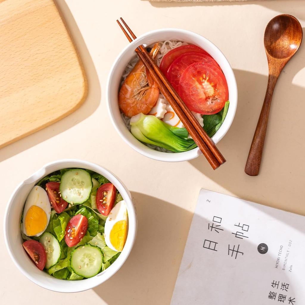 Ceramic Cartoon Anime Dinnerware Set, Includes 16 oz Ramen Bowl and Wooden Chopsticks and Spoon.color-4