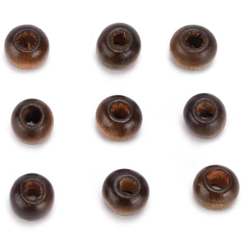 500PCS 9x10mm Wooden Beads 4mm Hole Round Wood Beads Natural Perforated Beads DIY Craft