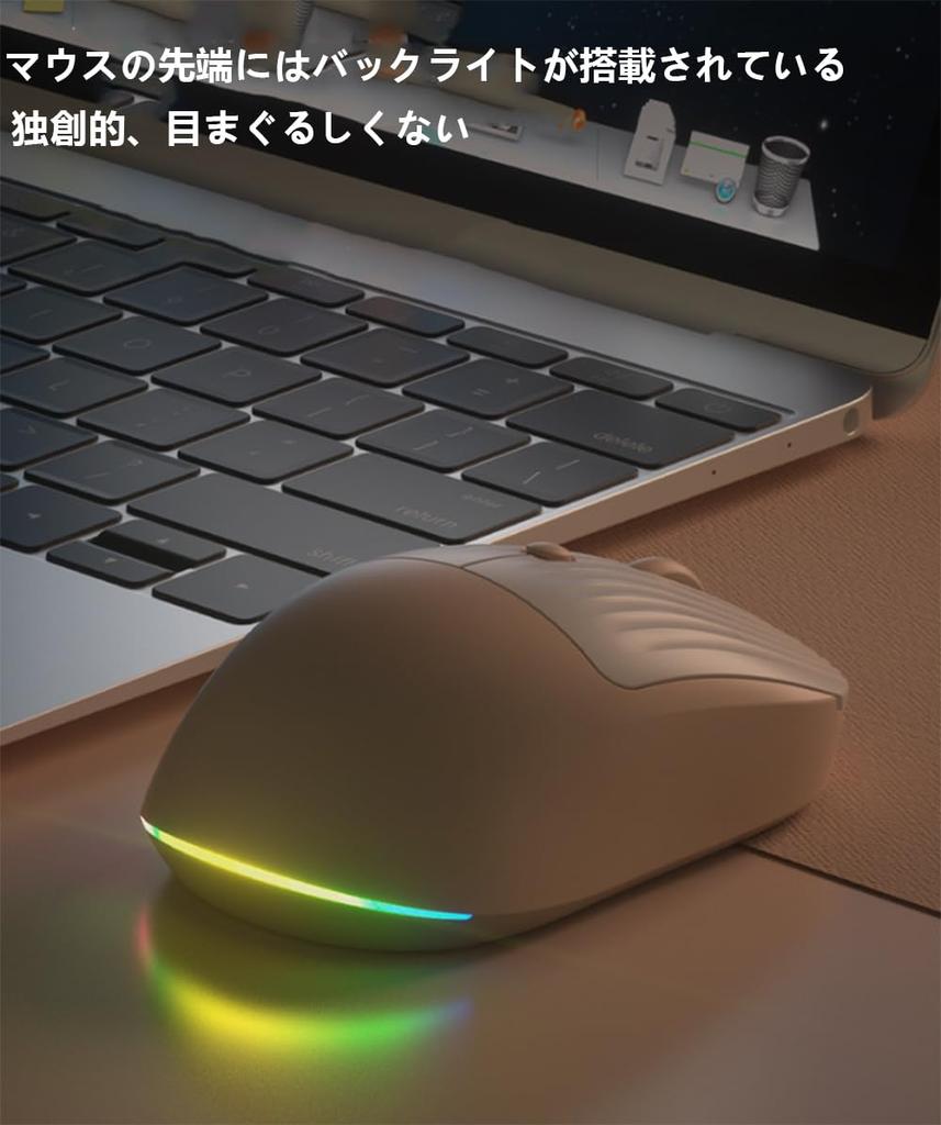 Wireless Mouse, 2.4GHz USB Connection, Quiet, Type-C Rechargeable, 60-Day Use, Cute, Compact, Lightweight, Portable, for PCs, Computers, Compatible