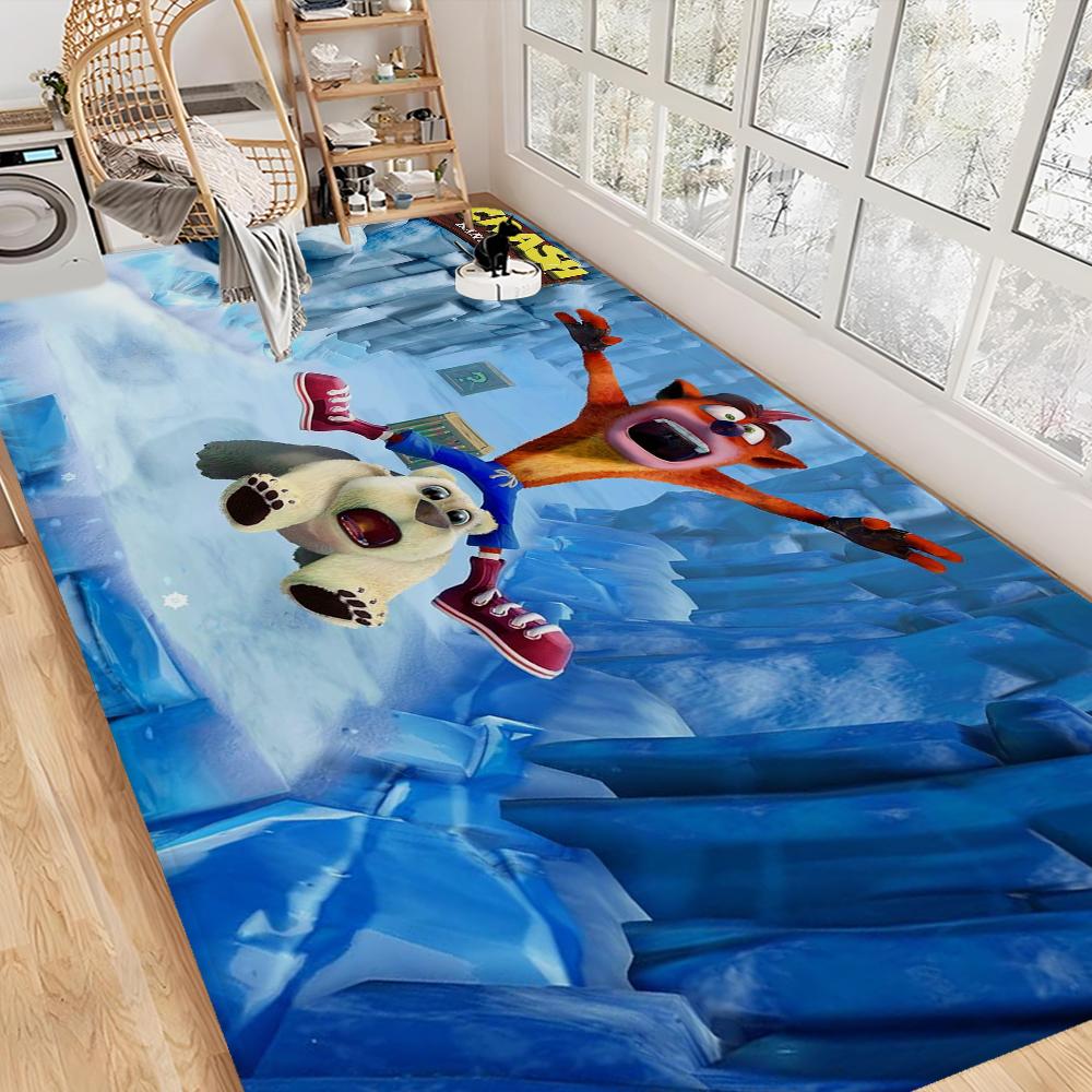 Video Game C-Crash B-Bandicoot Floor Mat INS Style Soft Bedroom Floor House Laundry Room Mat Anti-skid Household Carpets