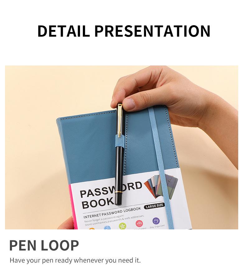 A5 Password-Protected Notebook for Website & Contact Management