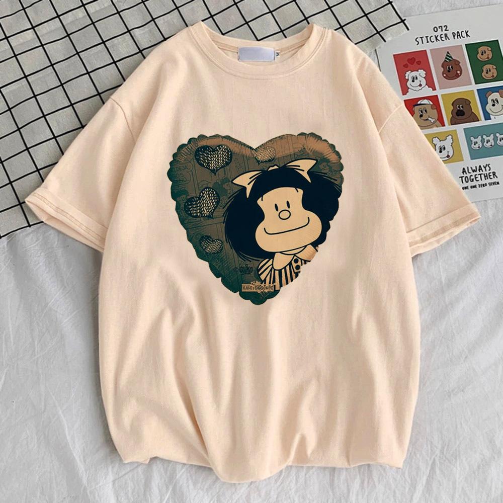 Mafalda tshirt female korean clothes Digital Pastel Vintage women Grunge t-shirt Y2k harajuku aesthetic kawaii Breathable Punk