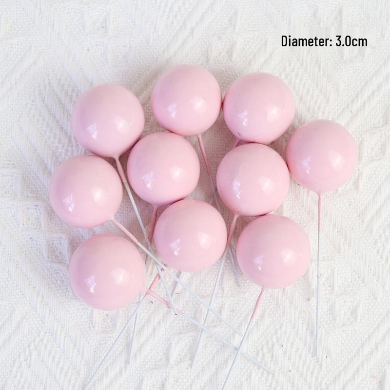 Gold and Silver Cake Decoration Balls Set - 10-Piece Birthday Topper Accessories