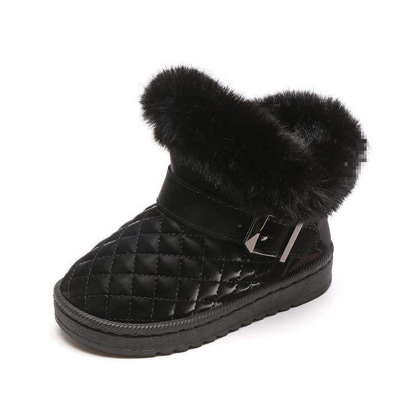 Children's snow boots 2025 winter new versatile warm girls cotton boots winter shoes sweet thickened warm short boots tide