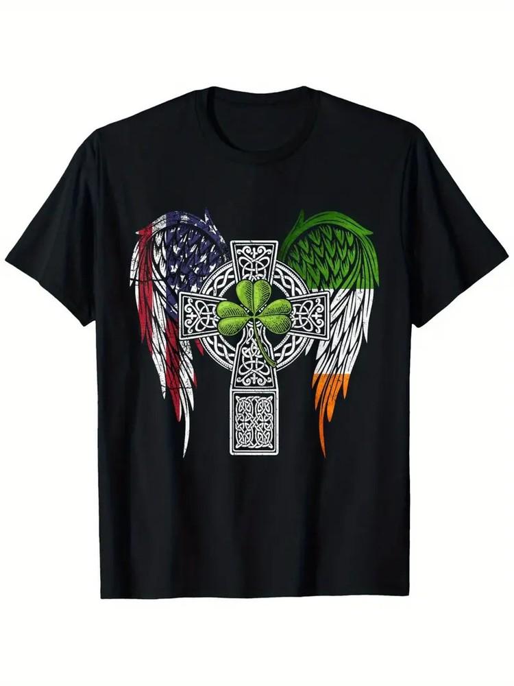 

[Celtic Cross T-Shirt] 100% Cotton Black Celtic Cross Irish American T-Shirt S