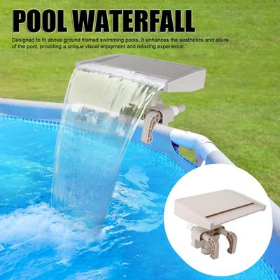 Relaxing Waterfall Cascade Above Ground Swimming Pool Fountain Spillway Attachment Detachable PVC for Bestway Pool Waterfall