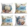 Summer Starfish Shells Pillowcase Printed Polyester 40/45/50cm Throw Pillowcover Decorative Sofa Cushion Pillowslip Home Decor