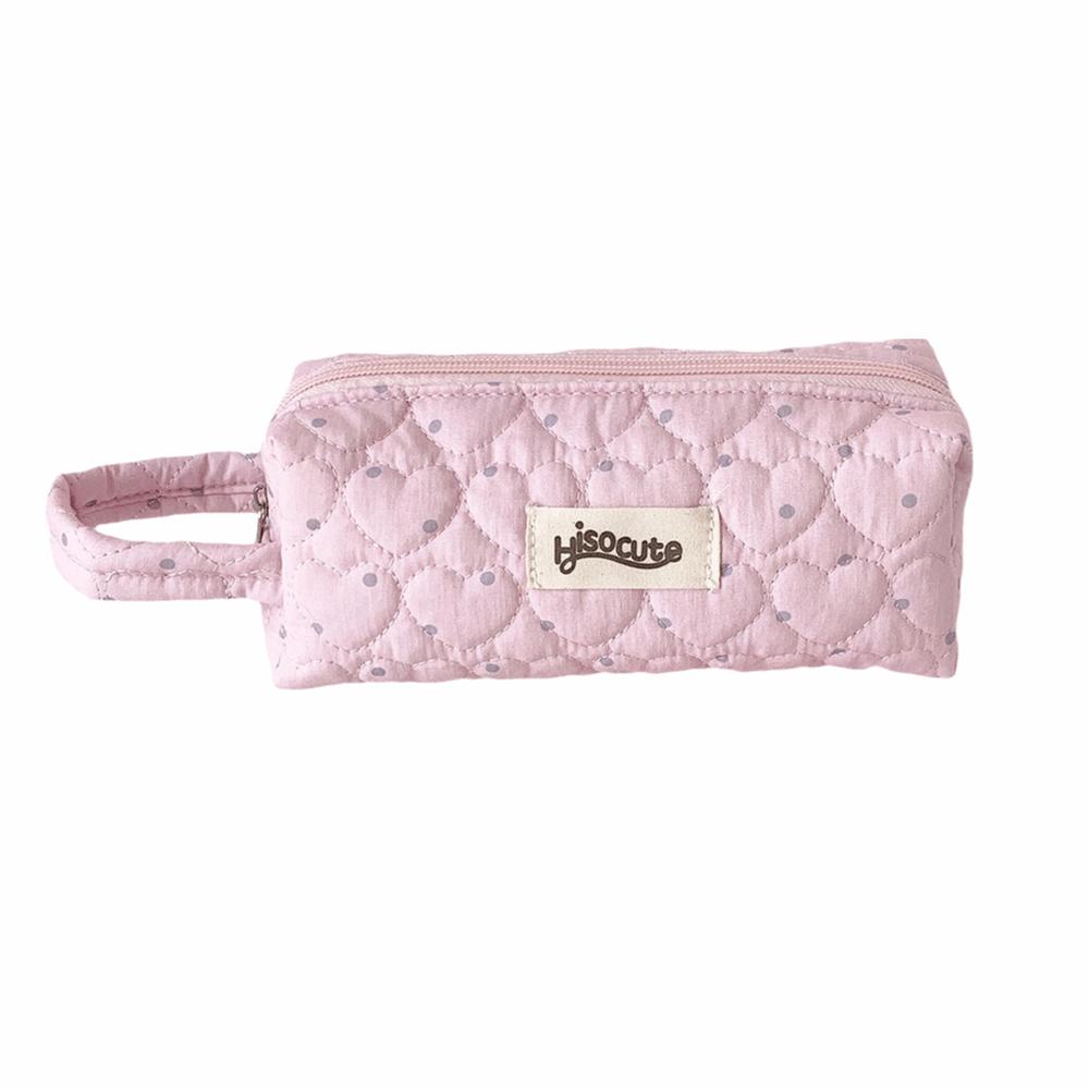 

Portable Pencil Case Polka Dot Design Stationery Bag Minimalist Pencil Pouch School Supplies рожевий