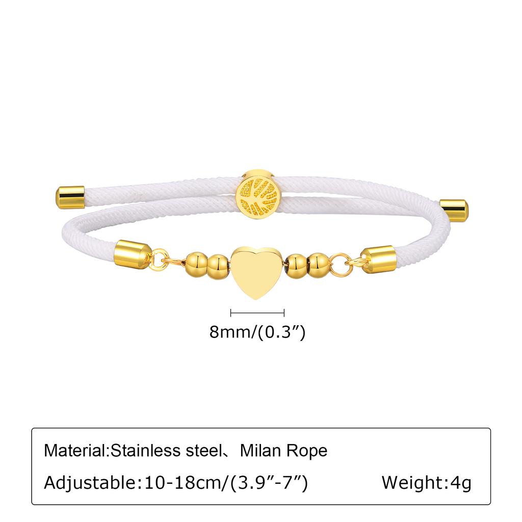 10-18CM Stainless Steel Milan Rope Bracelet,Men Women Handmade Adjustable Red Thread Bracelet,White Black Life Tree Couple Gift