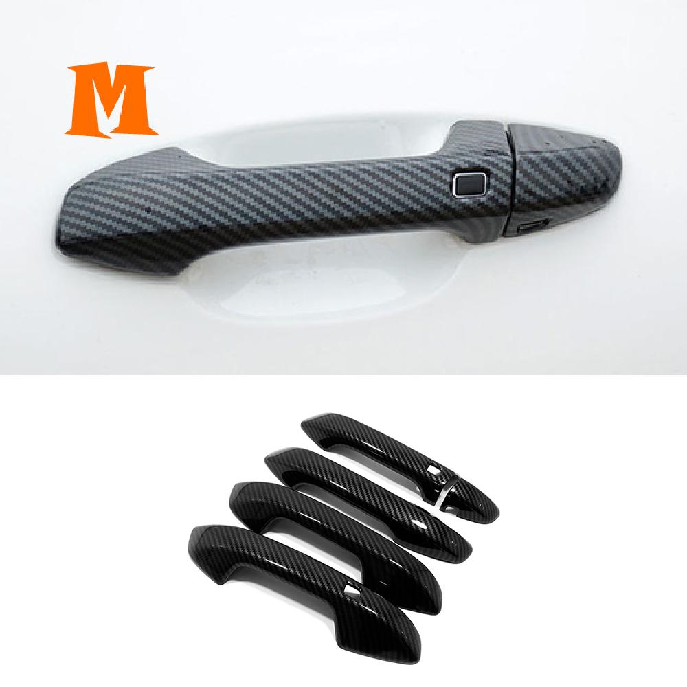 For Kia Seltos Carbon Chrome Car Side Door Handle Decoration Cover Trim Exterior Styling Frame    2022