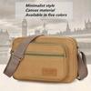 Unisex Casual Canvas Crossbody Bag with Adjustable Strap (51.18inch) - Multi-Compartment Khaki Shoulder Bag for Daily Commute & Travel, Hand Washable