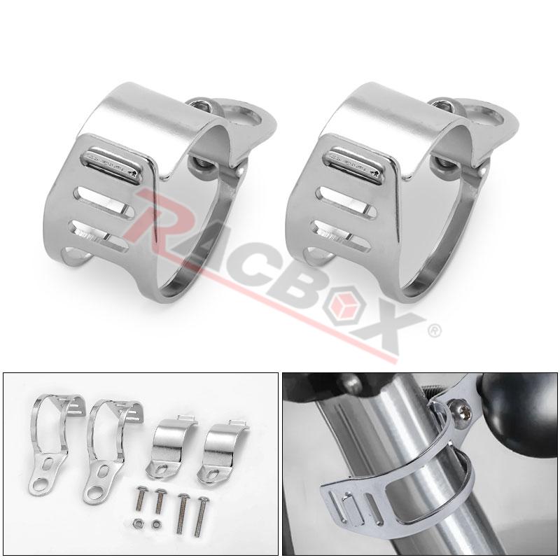 Metal 35-50mm Front Fork Clamp Left Right Motorcycle Turn Signal Lights Mount Fixed Bracket for Sport Chopper Street Custom Bike