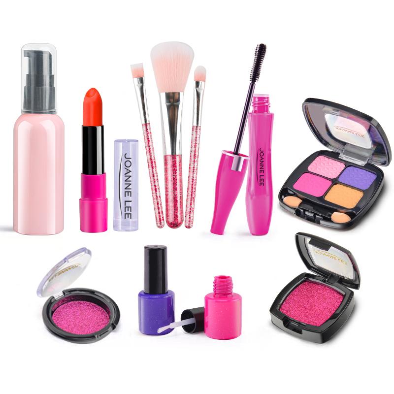 Girls Make Up Toy Set Pretend Play Lipstick Nail Polish Princess Pink Makeup Toys For Girls Dress Up Educational Toys Kids Gifts