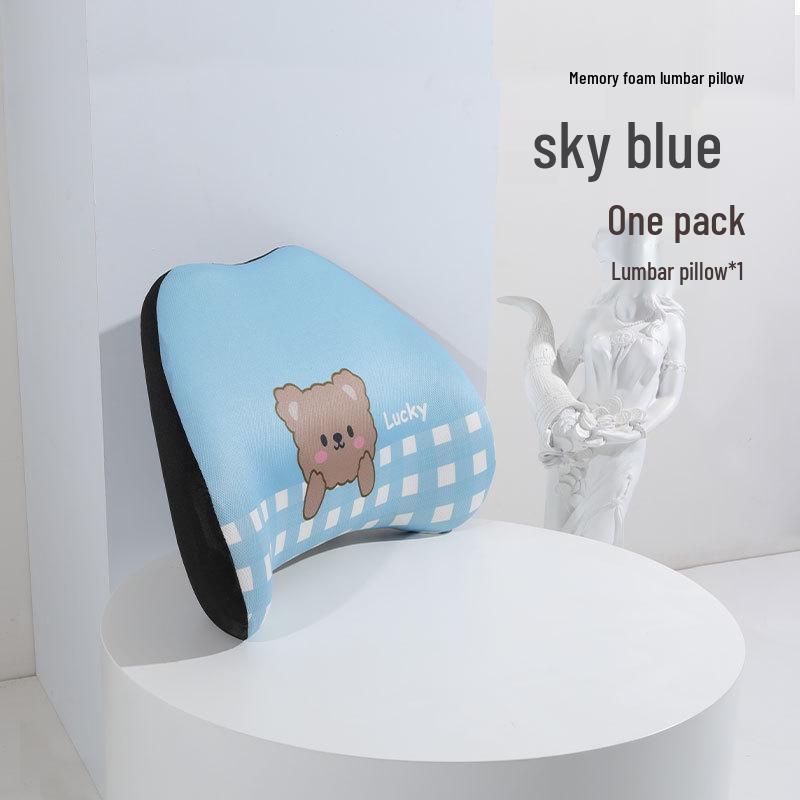 Kreslený medvěd paměťová pěna bederní polštář do auta - Celosezónní pohodlný polštář