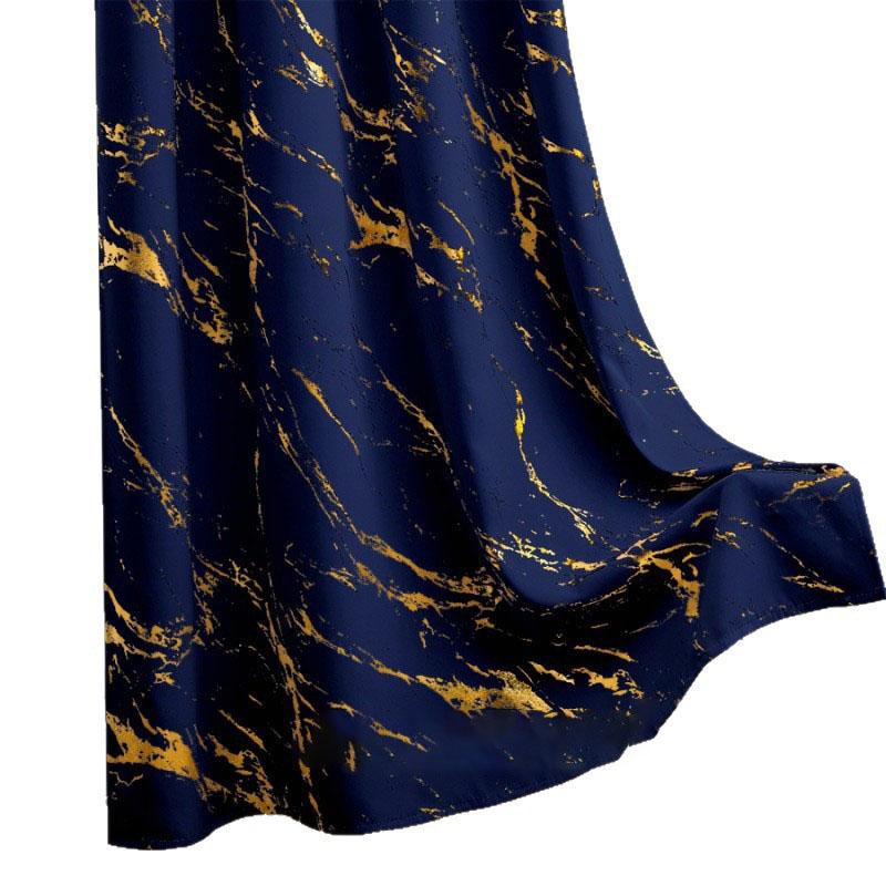 2pcs 100% Blackout Luxury Curtains - Gold Foil Jacquard with High Precision Weave Thickened Window Decor
