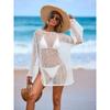 Calado, Tejido Brillante, Adorno de Copo de Nieve, Falda de Playa, Ropa de Protección Solar, Un Hombro, Cubre Traje de Baño