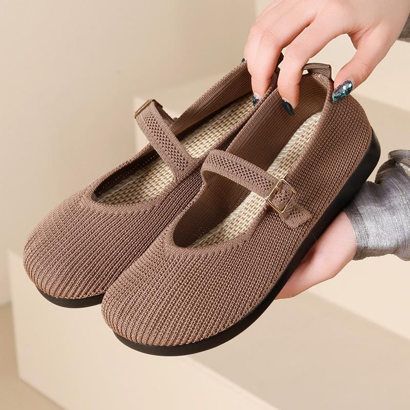 Cloth Shoes Spring New Women's Sports Shoes Flying Woven Shoes Breathable Non-slip Casual Shoes Driving DNU Shoes