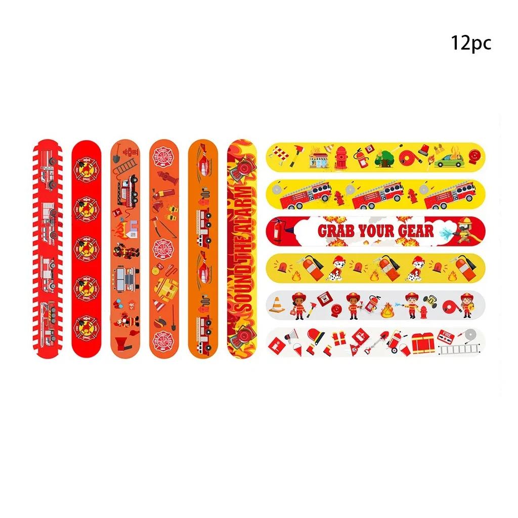 

12 шт. Подарки для вечеринки пожарных, браслеты для пожарных, веселые товары для пожарной сигнализации, декор для вечеринки по случаю дня рождения для мальчиков