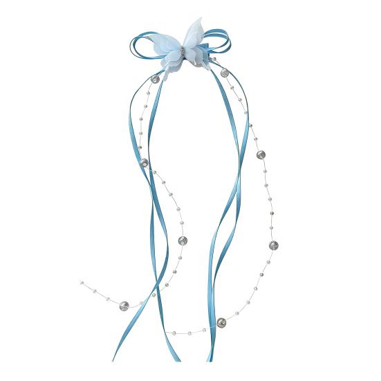 

Заколка для волос Мягкие Органзовые Бабочки Ленточный Бант Декор с Бусинами и Кисточками Зажим для Волос Гладкие Края Не Царапает Волосы Заколка Аксессуары для Волос синий