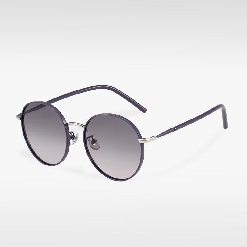 P28236 Trendy Polarized Sunglasses For Women Vintage Round Frame Uv375 Protection Metal Frame StyleD