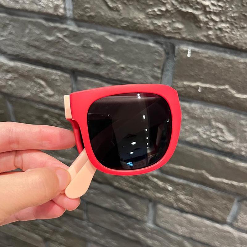 Colorful Folding Sunglasses Outdoor Kids Sunglasses Boys Girls Brand Design Square Glasses Children Eyewear Protection Uv400