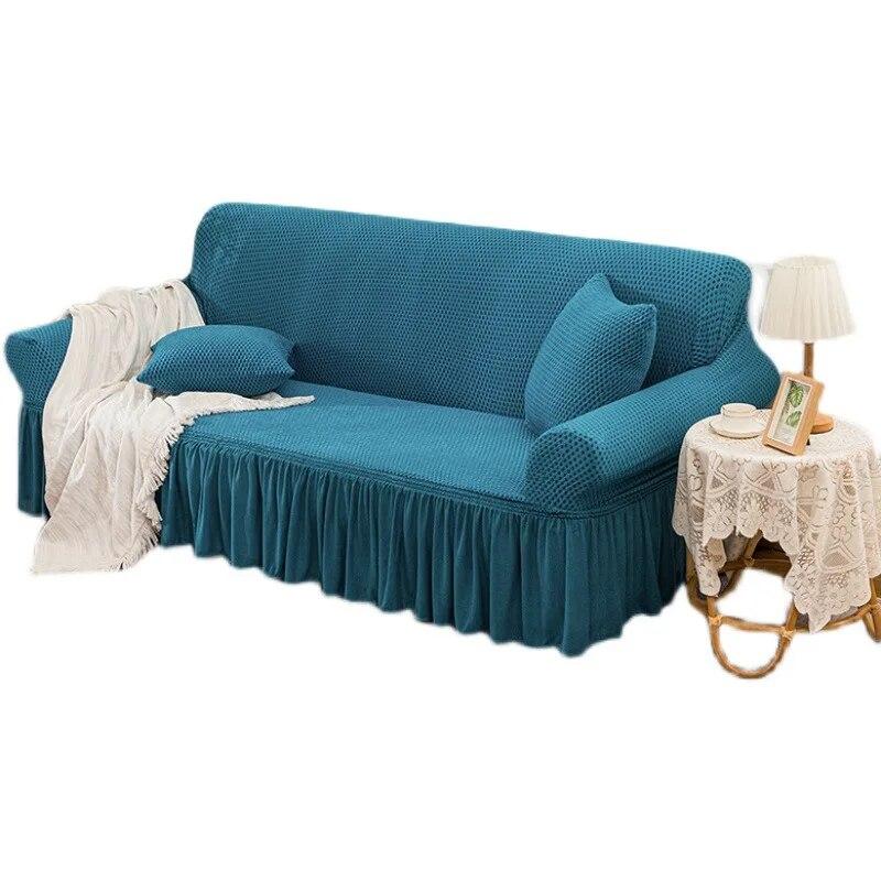 Solid All Embracing Lace Thickened Small Checkered Sofa Cover Four Seasons Cloth Sofa Cover